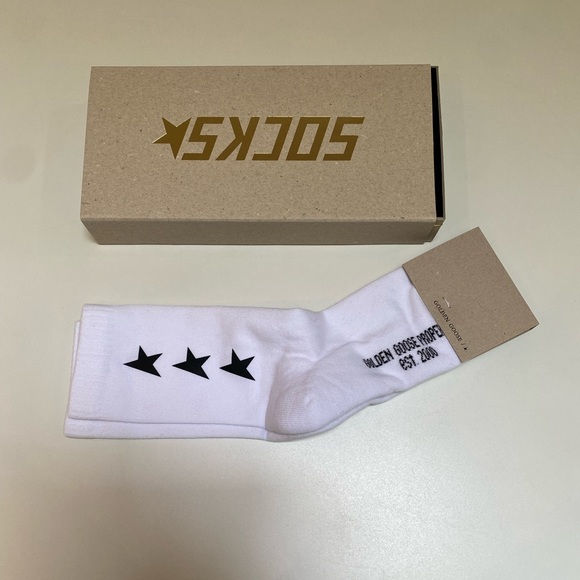 Golden Goose Low Rib White Socks sz Small (unisex) New in Box - Picture 1 of 4